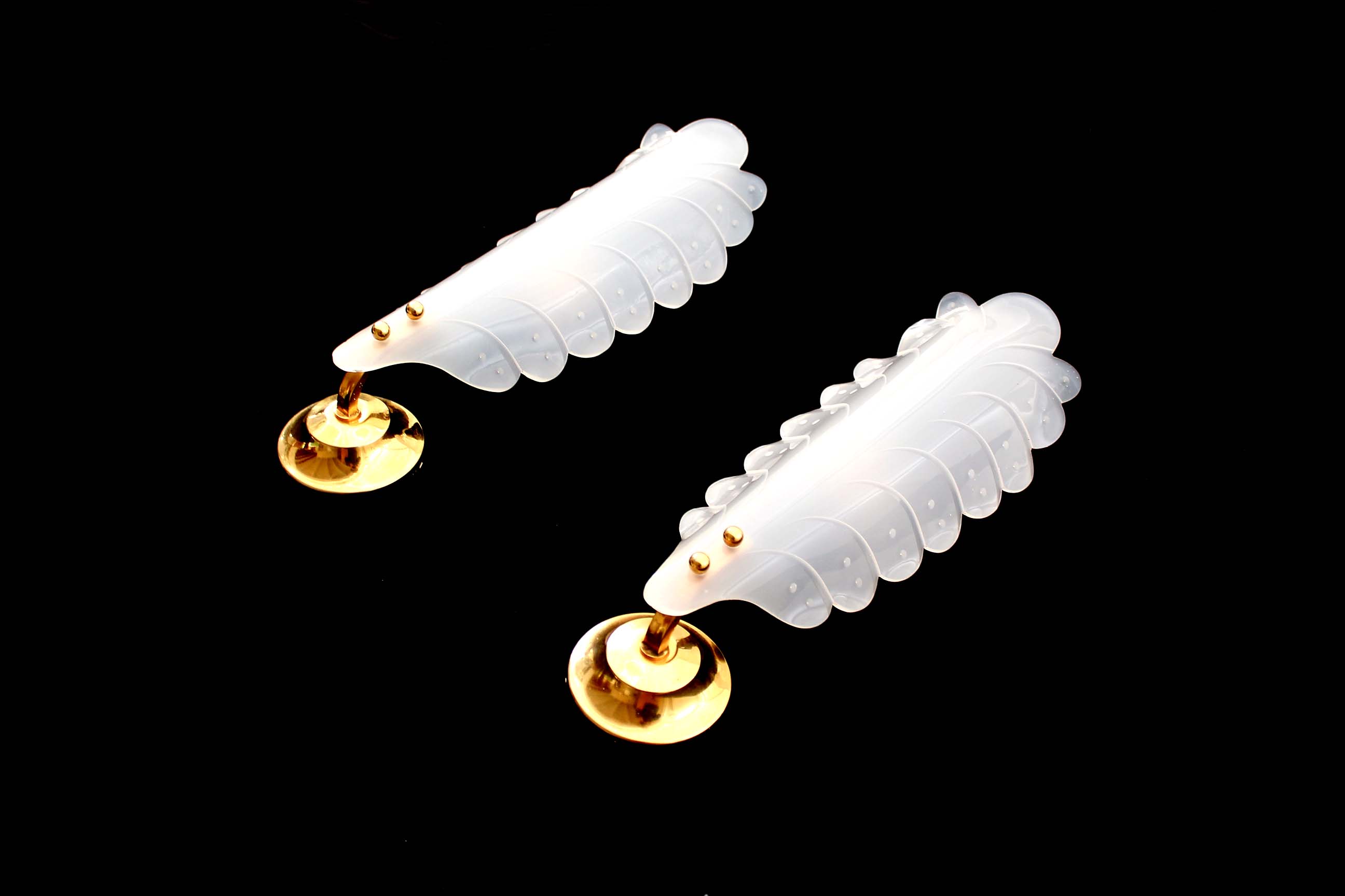 Set of 1950's French Lucite Shell sconces