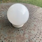 Ceiling light, white opaline globe ball, with base, vintage