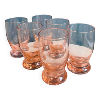 Set lot set of 6 pink verrine shot glasses Provence 60 70 80 90 kitsch