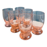 Set lot ensemble 6 verres verrines rose shot Provence 60 70 80 90 kitsch