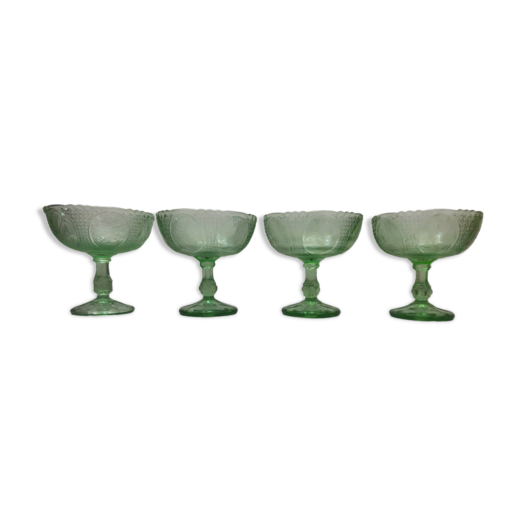 COUPES À GLACE verre rose - VERRERIE/Divers - chineuse-de-merveilles