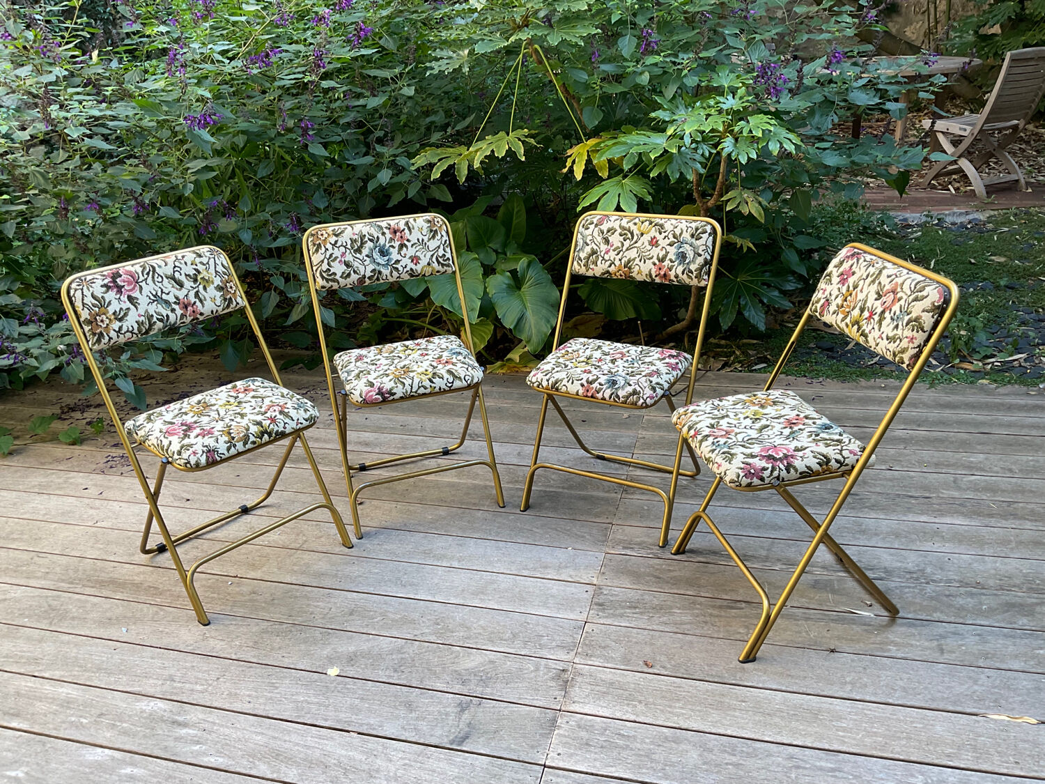 4 Vintage Lafuma Chantazur folding chairs