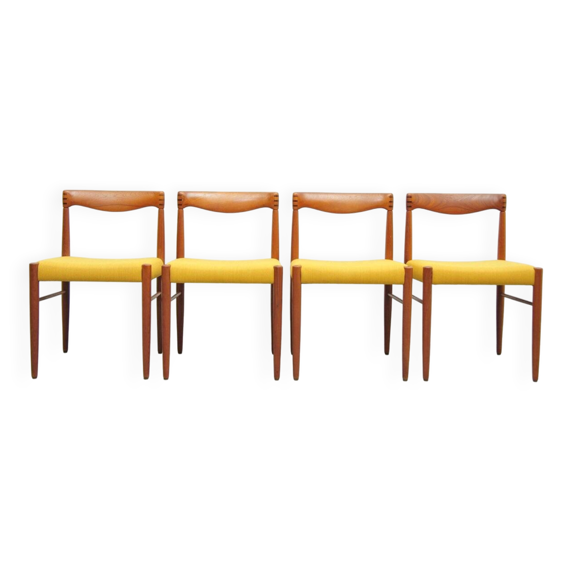 Danish vintage teak dining chairs by HW Klein for Bramin, set of 4