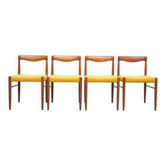 Danish vintage teak dining chairs by HW Klein for Bramin, set of 4