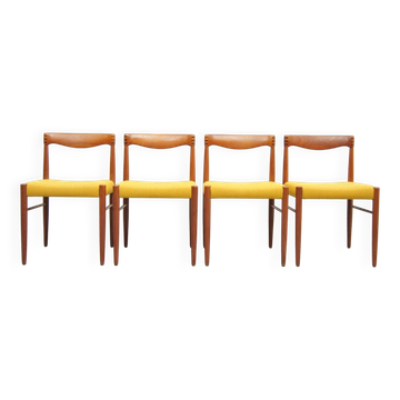 Chaises de salle à manger vintage en teck danois par HW Klein pour Bramin, ensemble de 4.