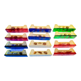 12 anciens porte- couteaux en résine inclusion coquillages vintage 60/70