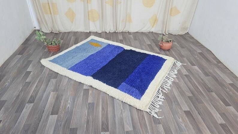 Handmade pure wool rug, size 1.4/2.6 m.