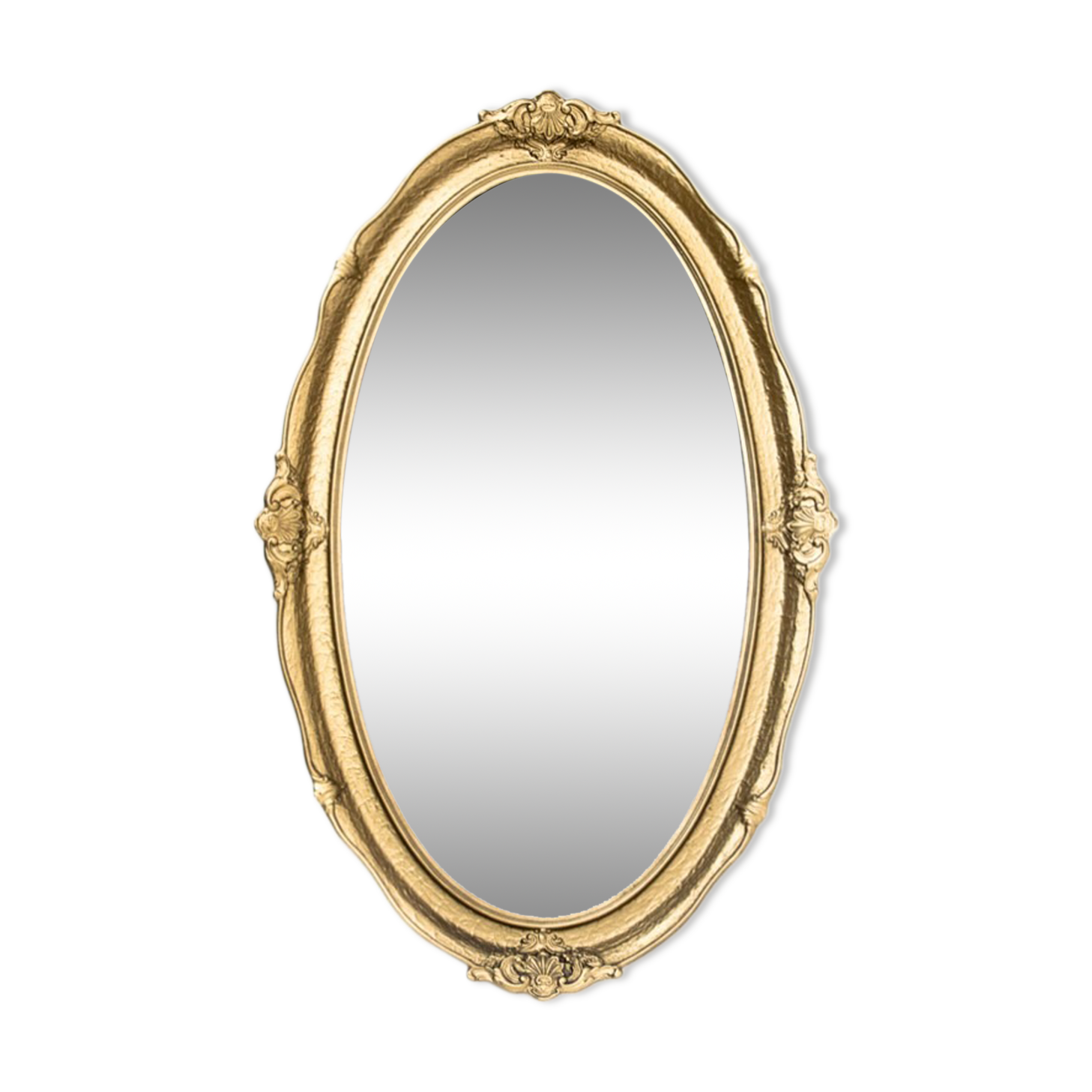Oval mirror in a golden frame