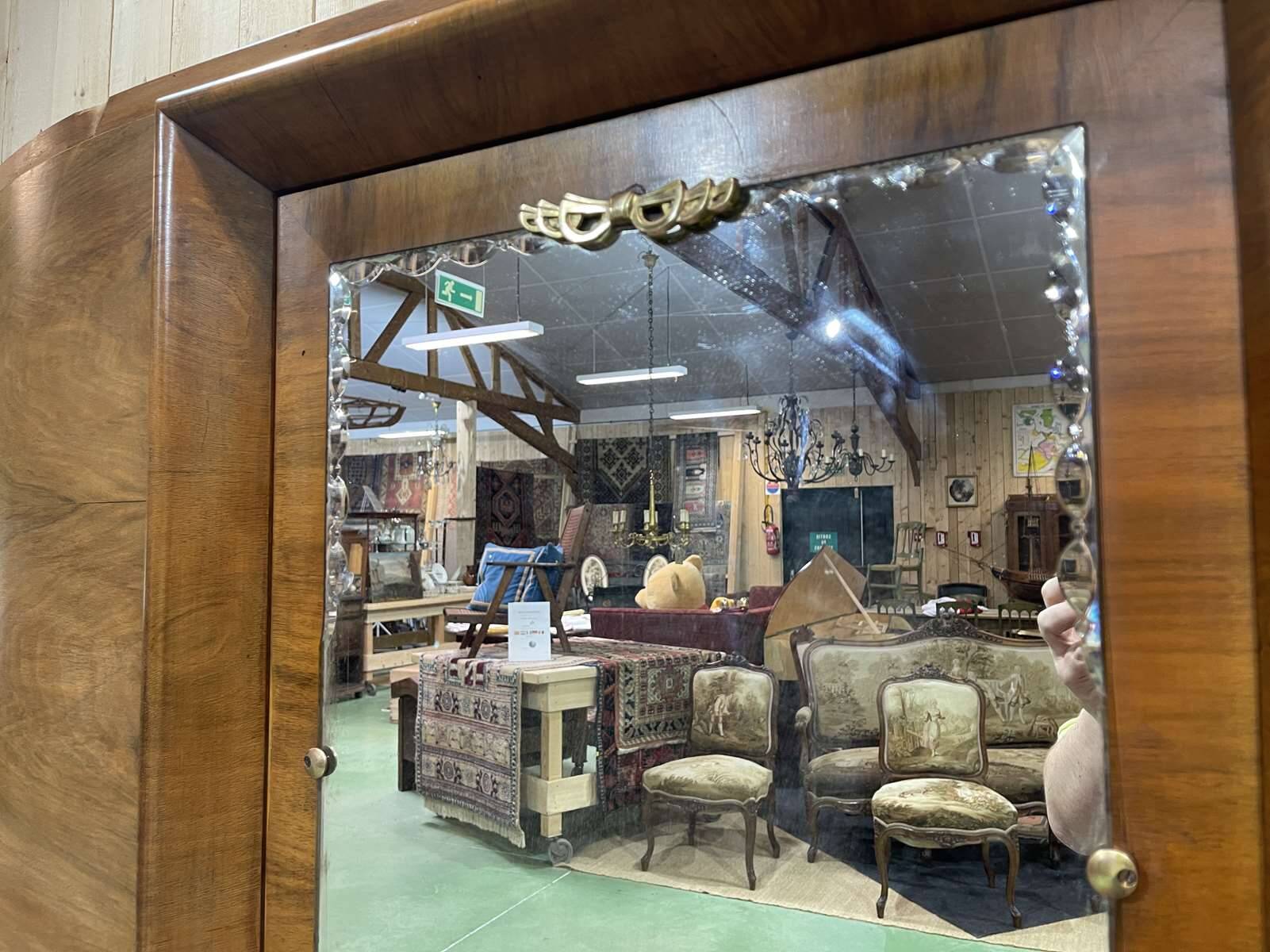 Art Deco 3-door walnut wardrobe - 1930s