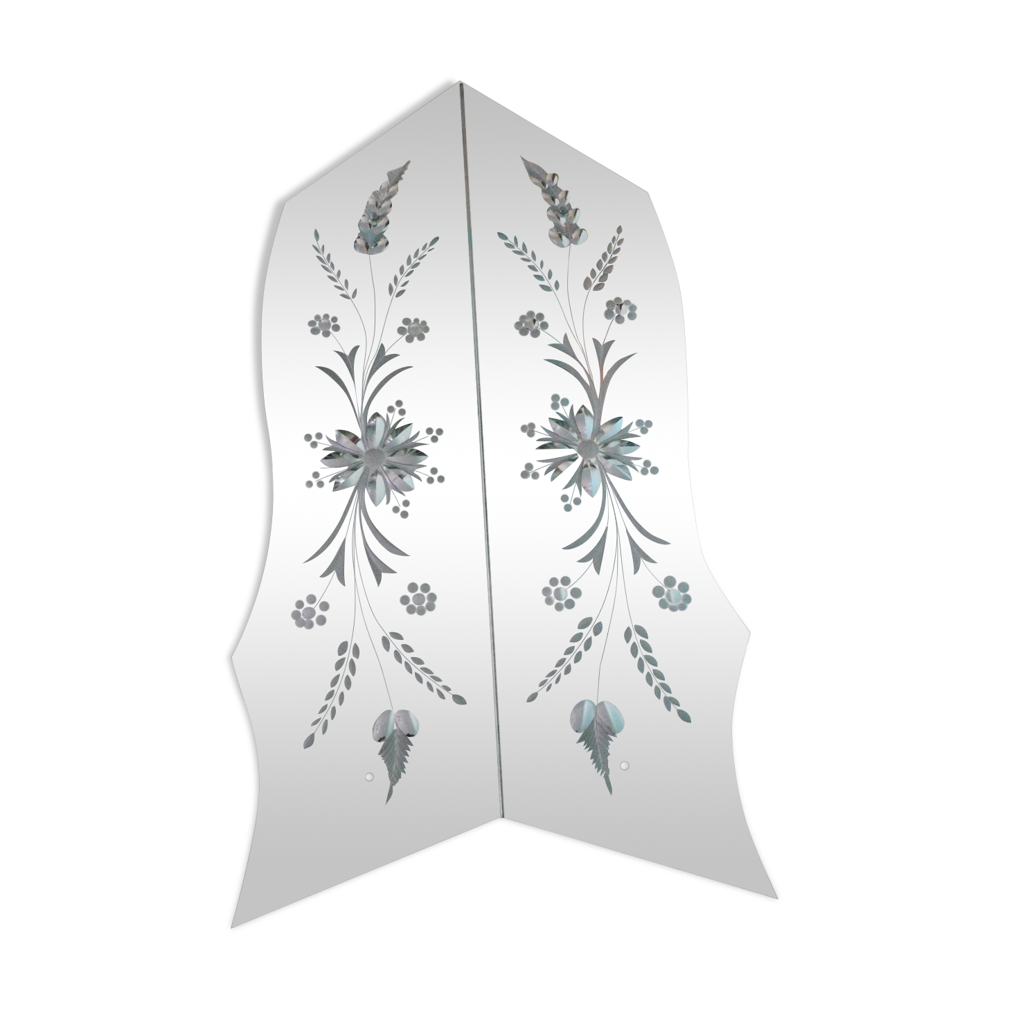 Double Venetian mirror, asymmetrical, beveled