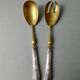 Silver salad cutlery and pie shovel