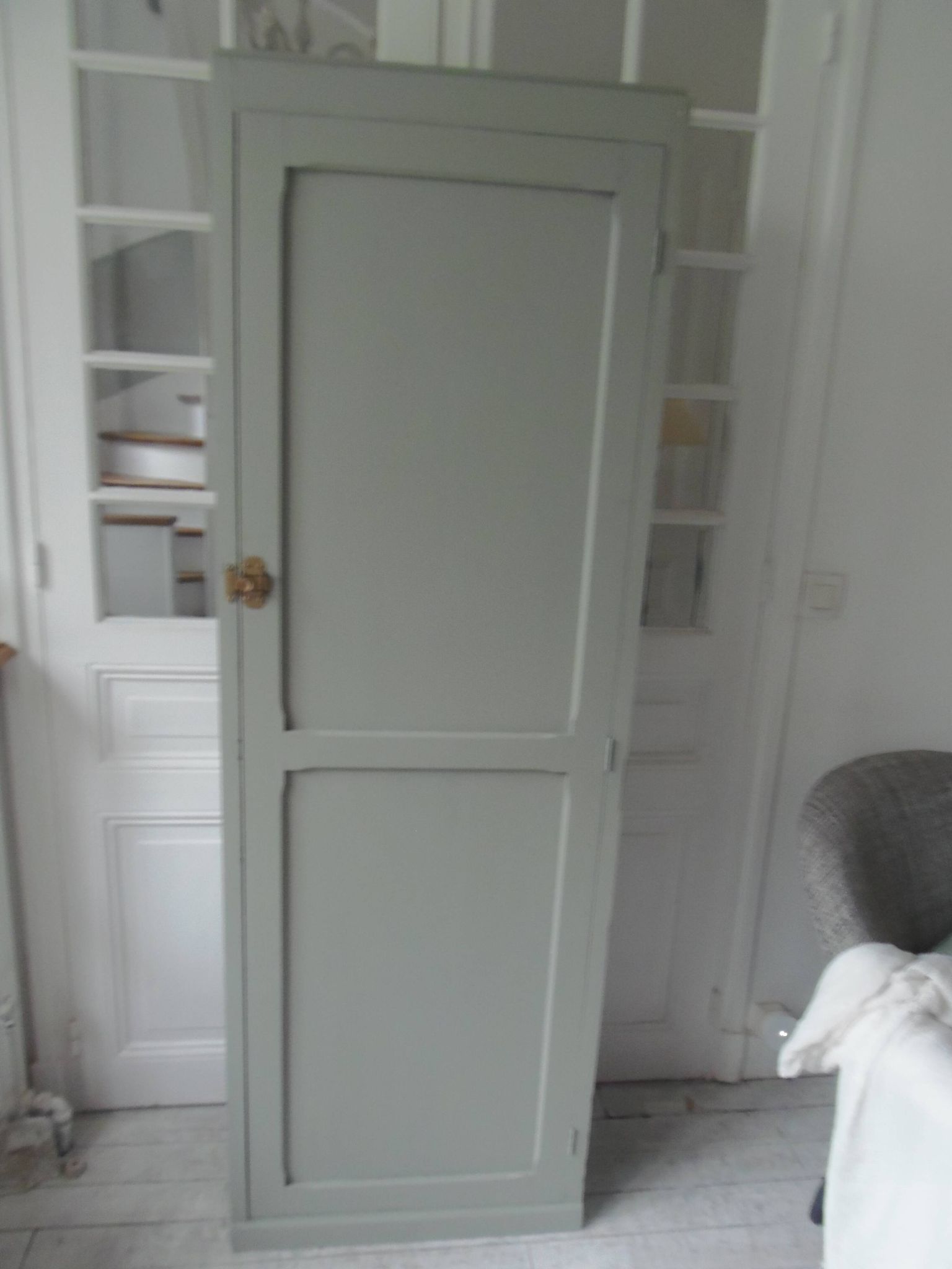 Bonnetière, a vintage, shallow dresser re-enchanted in verdigris with a waxed finish.
