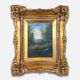 Tableau ancien - Foret avec cadre doré