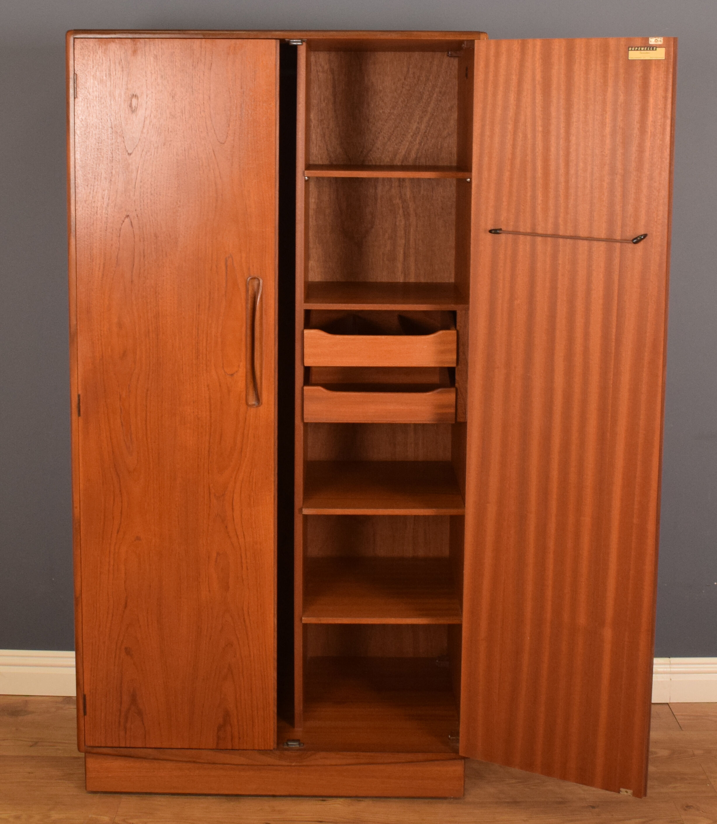 Retro Teak 1960s G Plan Fresco Wardrobe By Victor Wilkins