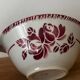 Vintage earthenware bowl with pink floral design from Badonviller.