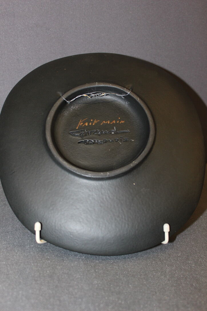 Set Of Three Ceramics By Giraud in Vallauris Apple Blossoms