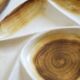 Assiettes divisées en grès vintage Français peint à la main « Longchamp »