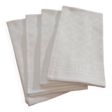 4 white linen damask napkins