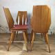 Lot of 4 chairs 1960s skai red compass feet
