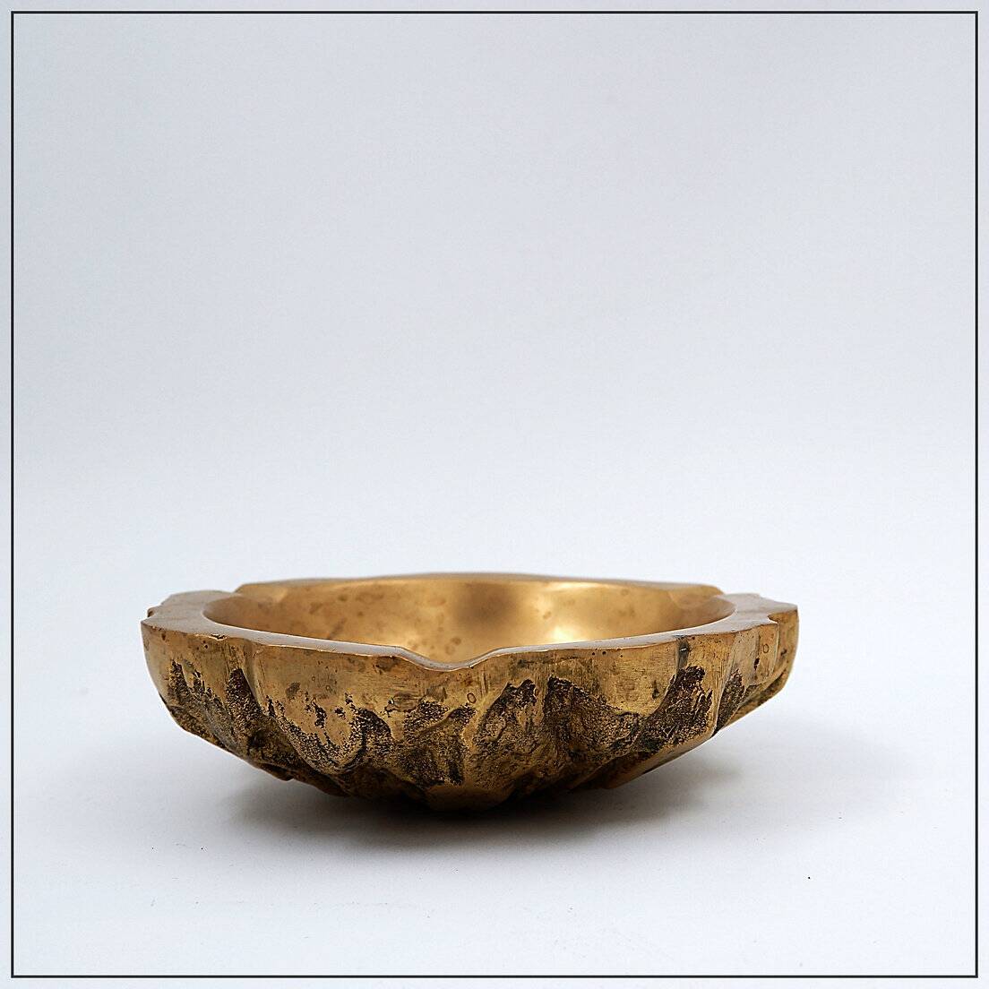 Brutalist 50s Brass Ashtray /