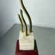 Serre-livres sculpture brutaliste en travertin, bois et bronze, Espagne années 1970
