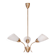 Mid-Century Chandelier in Brass and Frosted Glass, Czech, 1950s