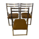 Série de 3 chaises pliantes vintage