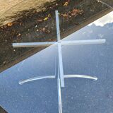 Chrome table with glass dining top from the 1980s.