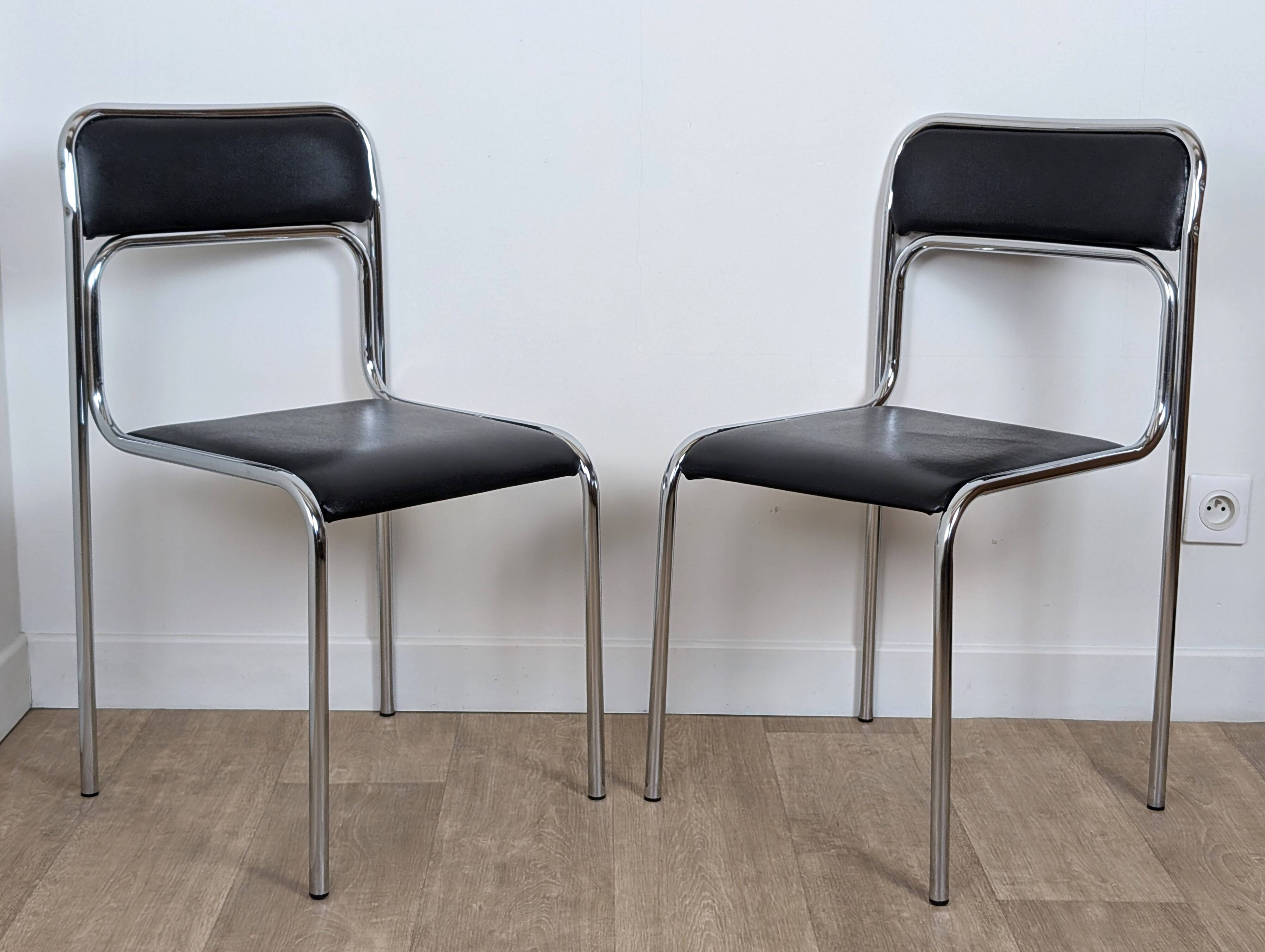 Pair of chrome chairs