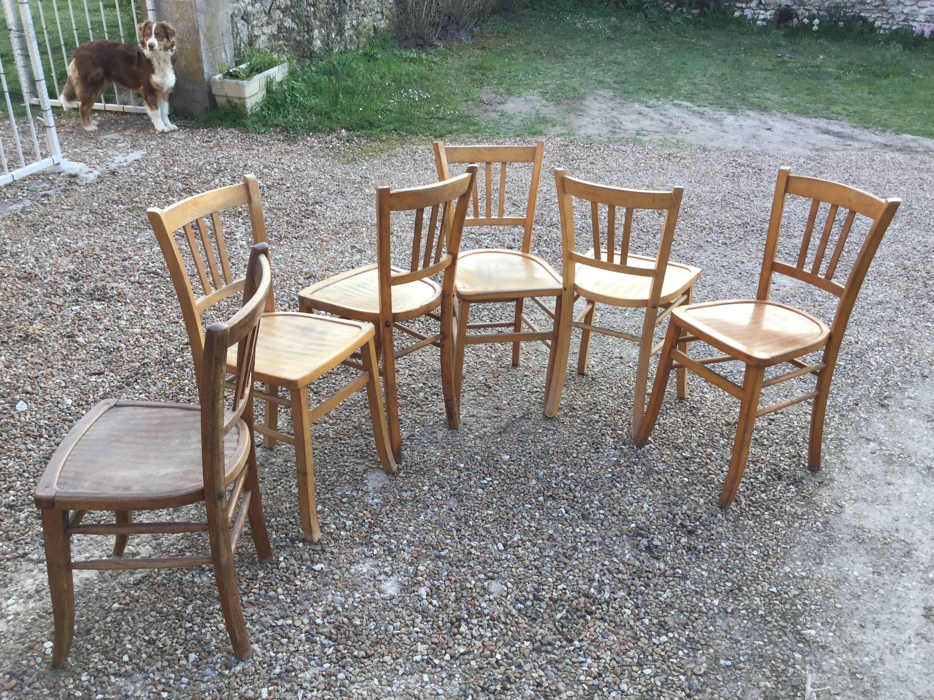 Set de six chaises Bistrot Luterma vintage