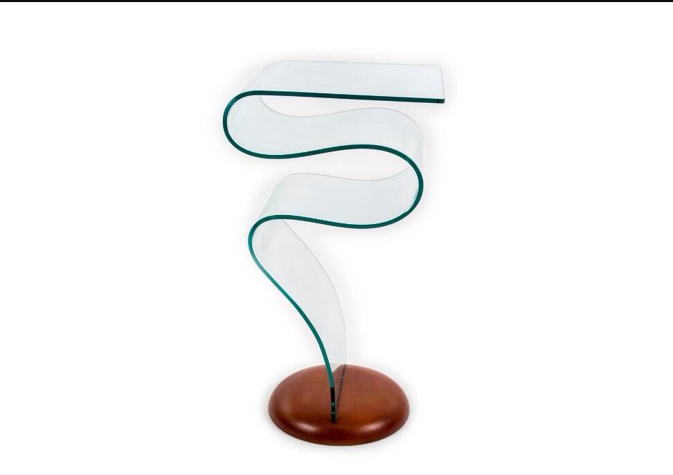 Thermoformed Glass Table in the style of Fontana Arte