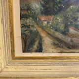 Old painting, landscape with stream signed dated 1925