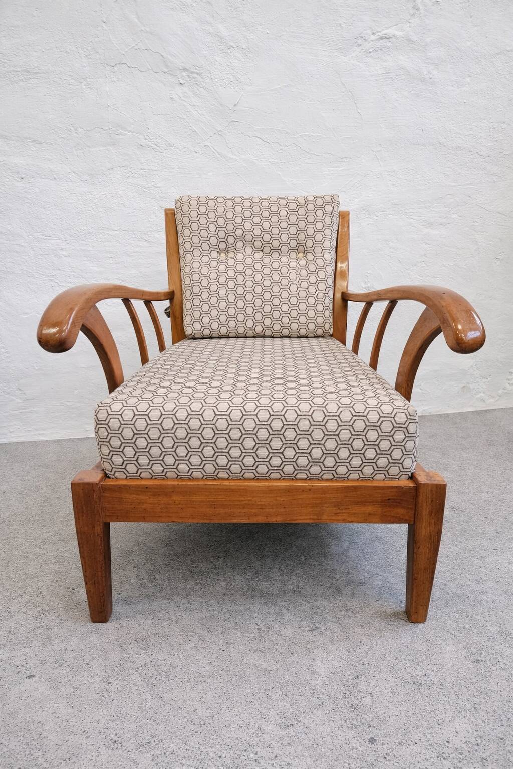 Mid-Century Lounge Armchairs in Solid Cherry Wood, Austria 1940s