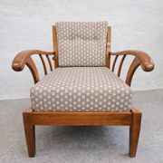 Pair of solid cherry wood armchairs, Austria 1940s