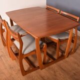 Table à manger extensible et 4 chaises 1960