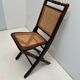 2 vintage folding chairs in wood and canning, 60s