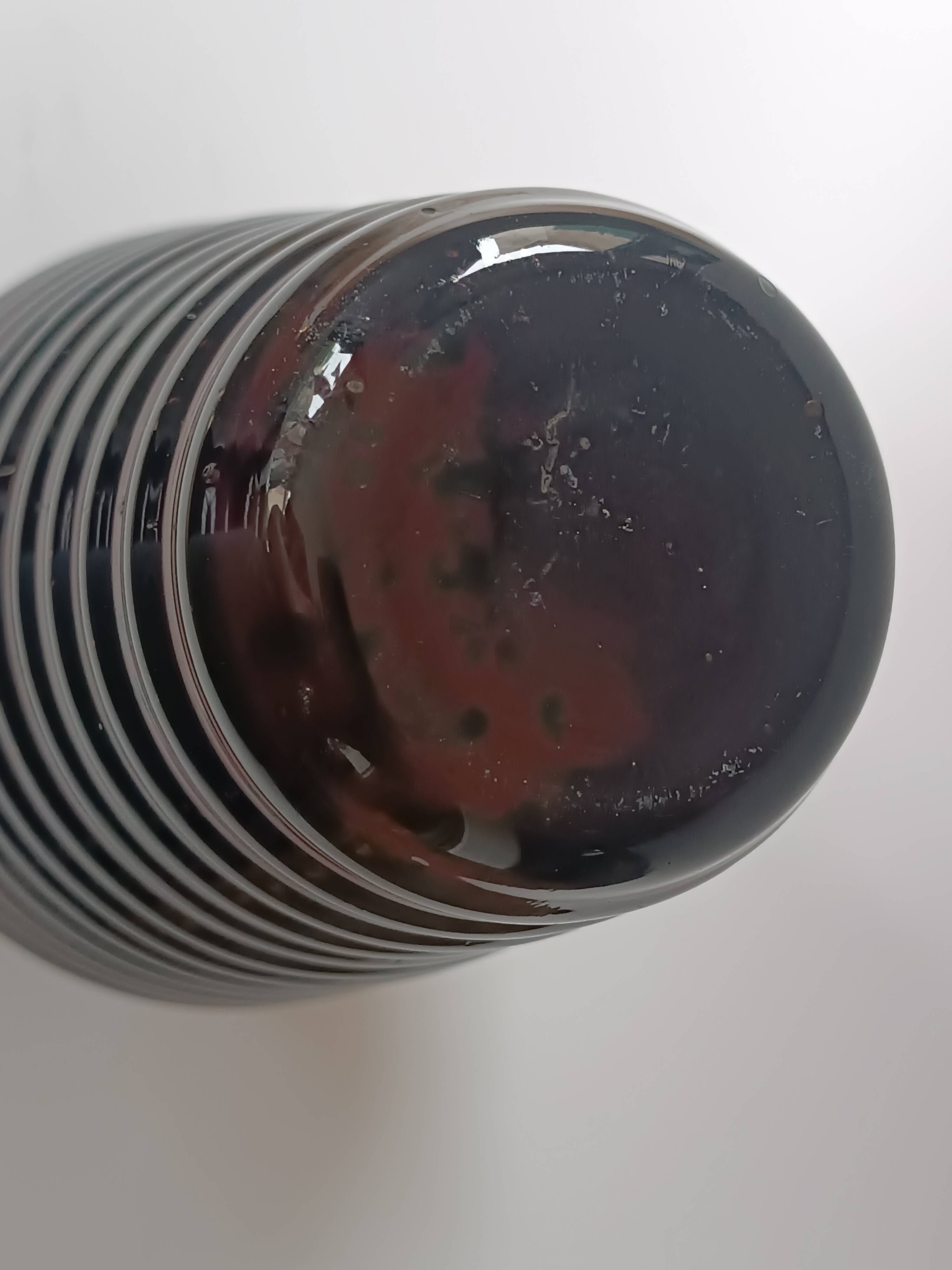 Vintage speckled amber blown glass conical vase