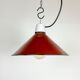 Suspension industrielle en émail rouge, années 1970