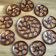 Vintage oyster service Salins earthenware France 9 plates and dish