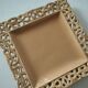 Caramel openwork pocket emptier with lace border