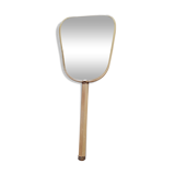 50's hand-faced gold metal mirror