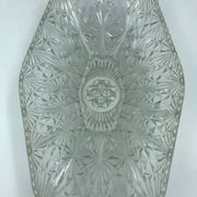 Grande coupe à fruits en verre, taillé et ciselé