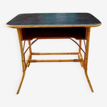 Table bureau rotin