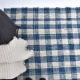 190x290cm İndigo blue kilim carpet. made with wool, Organic Wool Kilim