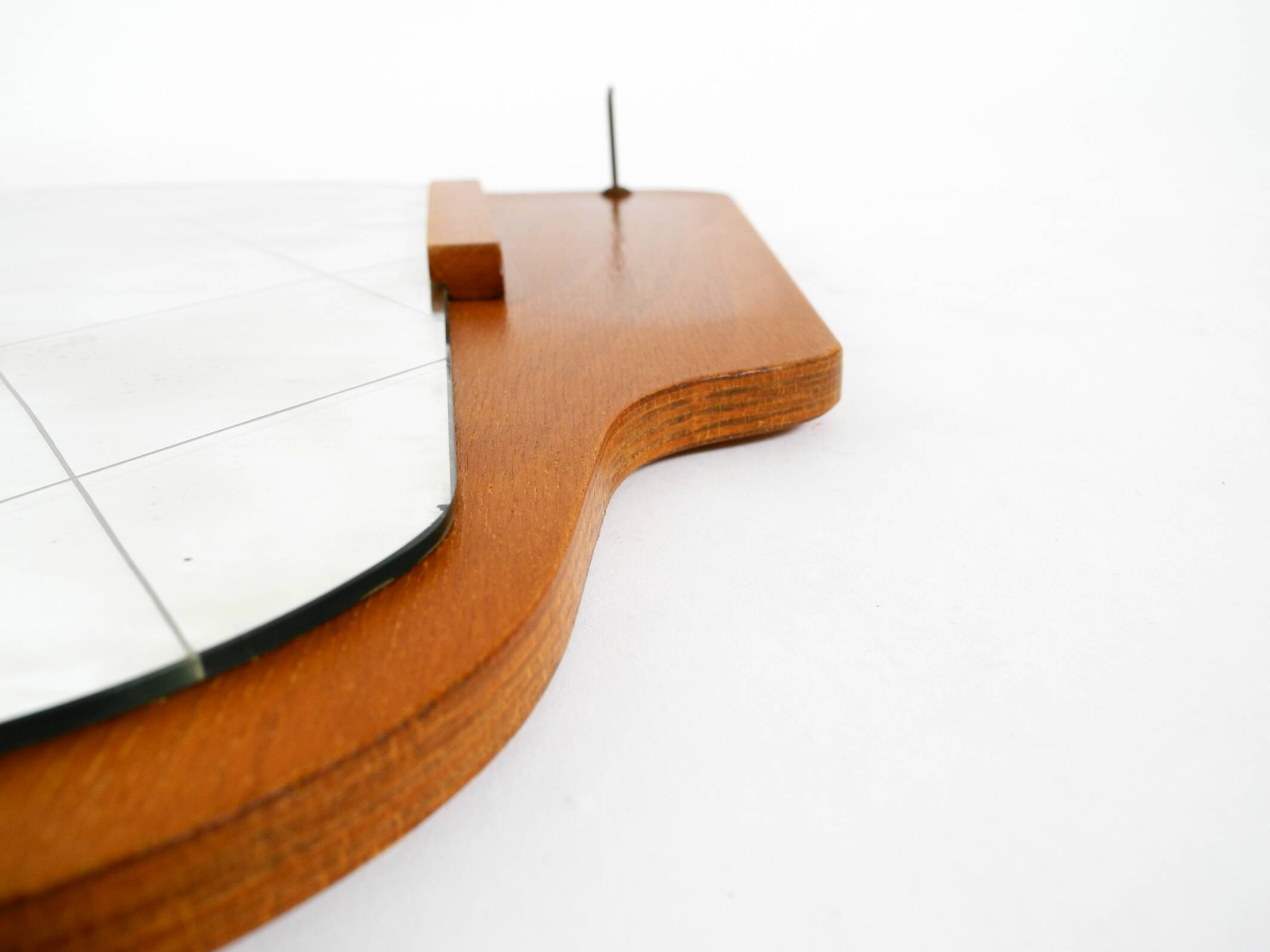 1930s Wall Mirror, Teak and Plywood, Abstract Design, Germany