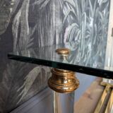 Designer coffee table in plexiglass and brass from the 70s DLG Maison Charles