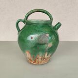Green stoneware jug