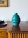 Art deco turquoise faience vase, france 1940s