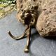 Baroque style brass lion coat hook