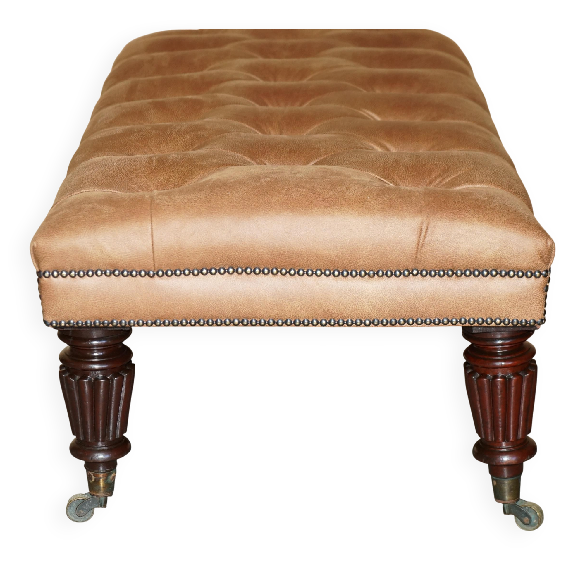 Chesterfield XXL leather sofa hand-dyed